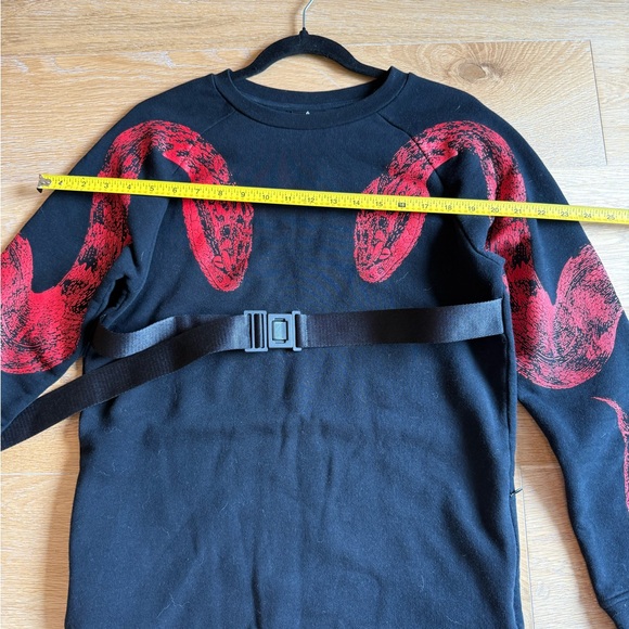Marcelo Burlon Black and Red Crewneck Snake Print Mini Dress - Picture 7 of 7